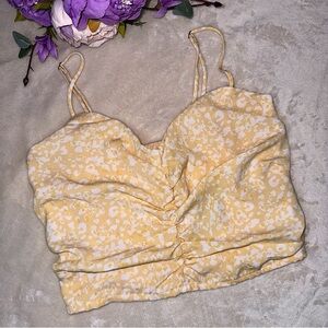 NWT Abercrombie & Fitch Yellow Ruched Crop Top